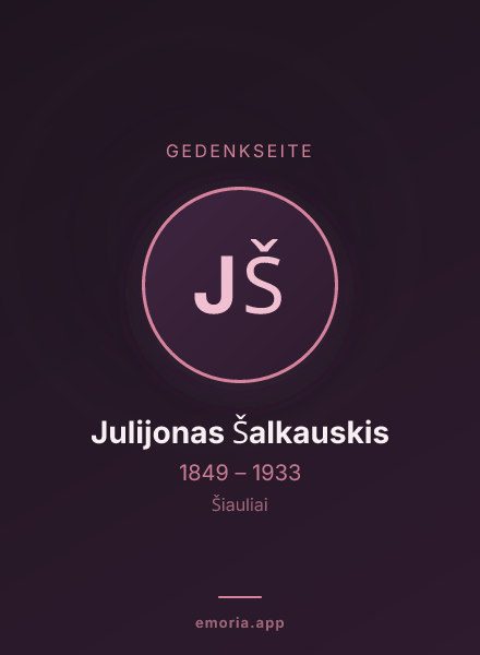 Gedenkportrait von Julijonas Šalkauskis