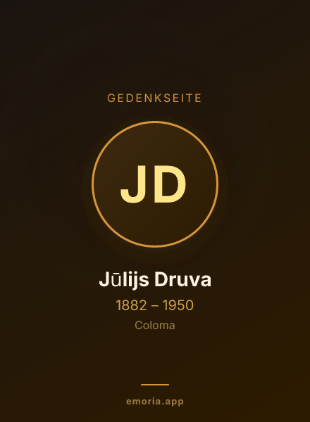Gedenkportrait von Jūlijs Druva
