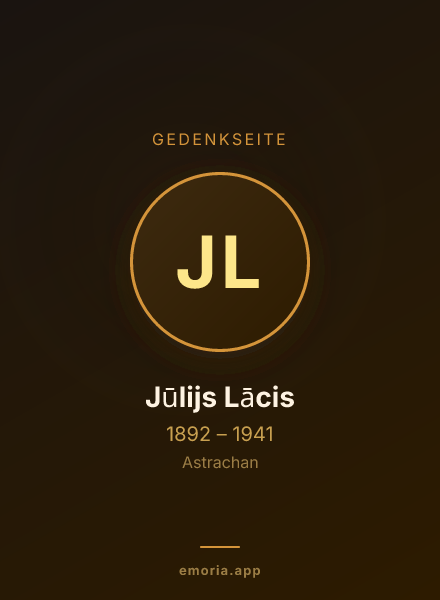 Gedenkportrait von Jūlijs Lācis