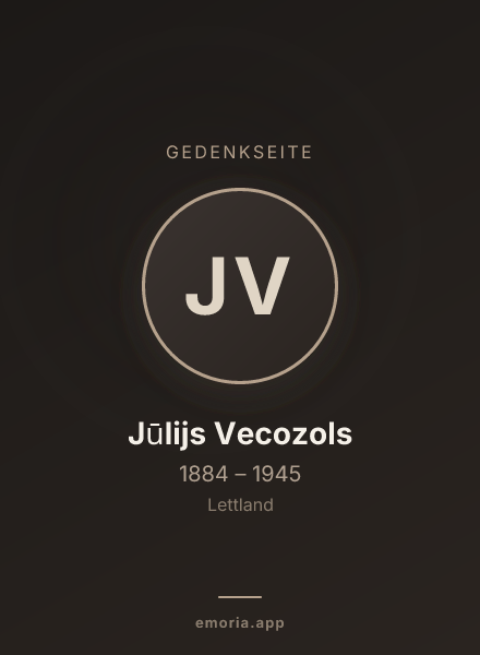 Gedenkportrait von Jūlijs Vecozols