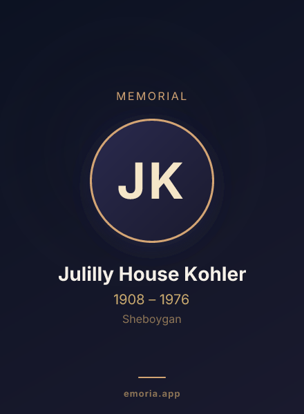 Memorial portrait of Julilly House Kohler