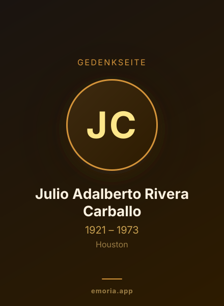 Gedenkportrait von Julio Adalberto Rivera Carballo