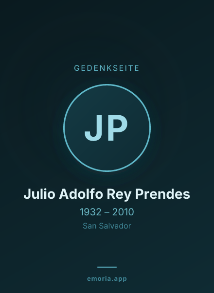 Gedenkportrait von Julio Adolfo Rey Prendes