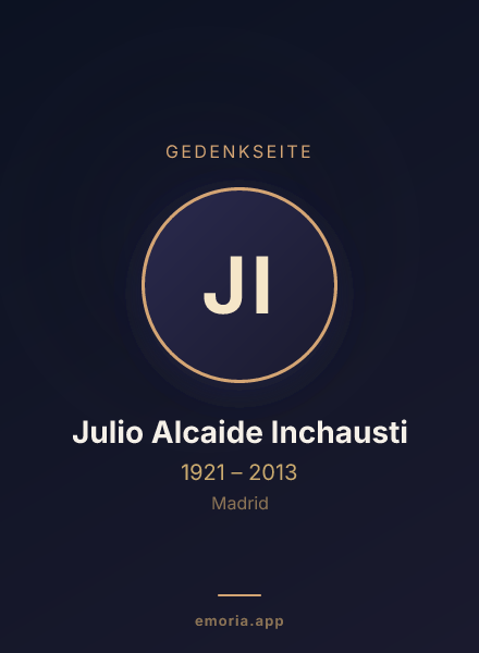 Gedenkportrait von Julio Alcaide Inchausti