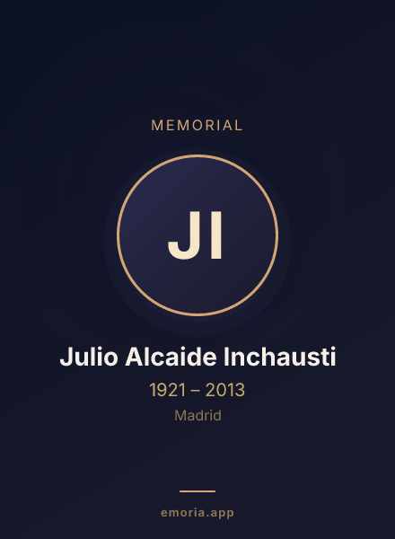 Memorial portrait of Julio Alcaide Inchausti