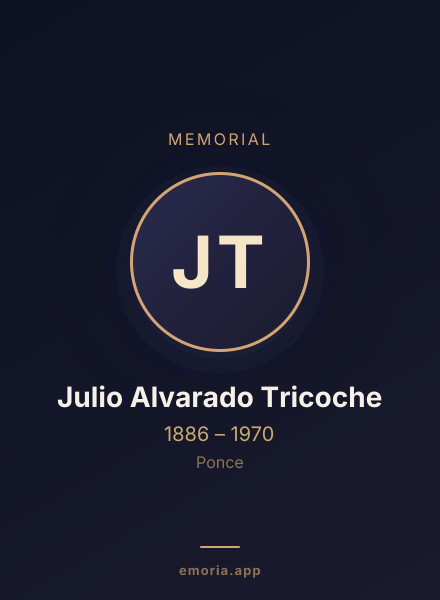 Memorial portrait of Julio Alvarado Tricoche
