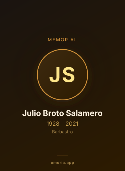 Memorial portrait of Julio Broto Salamero