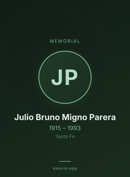 Memorial portrait of Julio Bruno Migno Parera