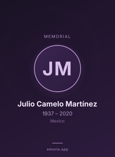Memorial portrait of Julio Camelo Martínez