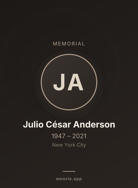 Memorial portrait of Julio César Anderson