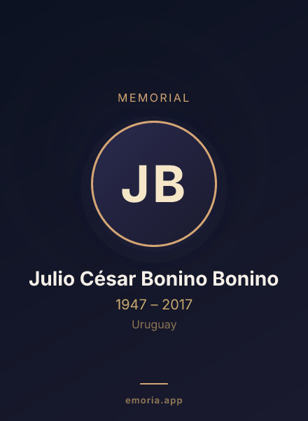 Memorial portrait of Julio César Bonino Bonino