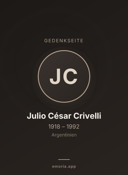 Gedenkportrait von Julio César Crivelli