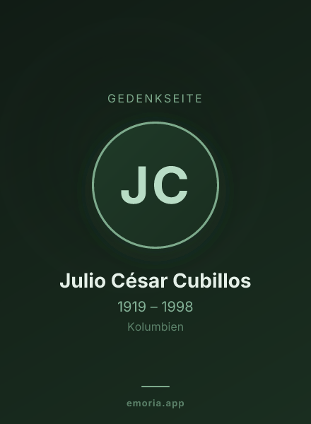 Gedenkportrait von Julio César Cubillos