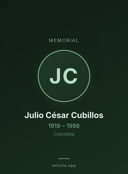 Memorial portrait of Julio César Cubillos