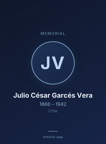 Memorial portrait of Julio César Garcés Vera