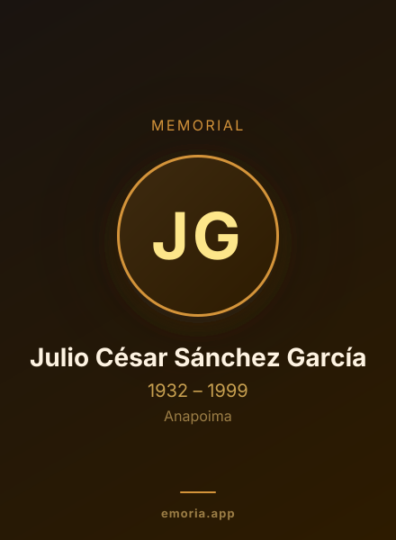 Memorial portrait of Julio César Sánchez García