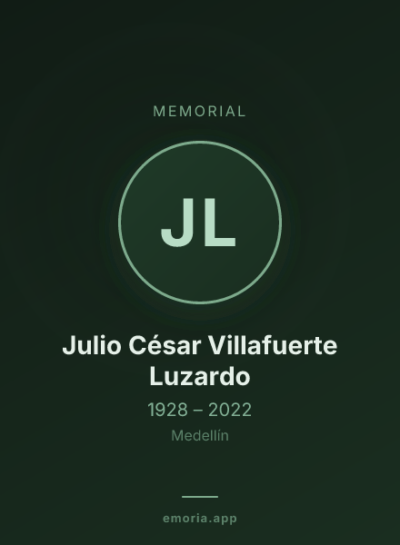Memorial portrait of Julio César Villafuerte Luzardo