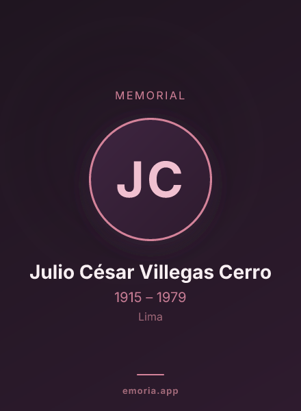 Memorial portrait of Julio César Villegas Cerro