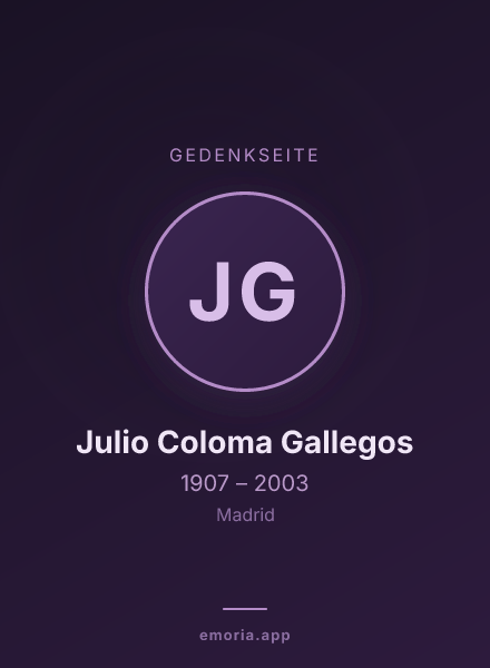 Gedenkportrait von Julio Coloma Gallegos