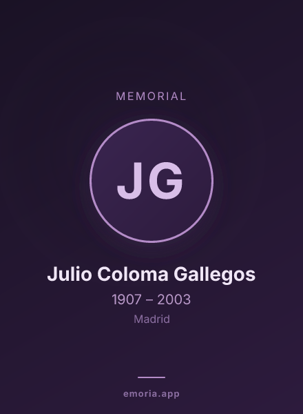 Memorial portrait of Julio Coloma Gallegos