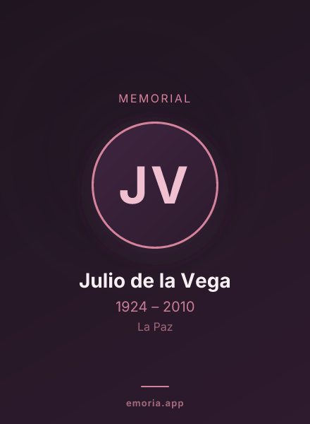 Memorial portrait of Julio de la Vega
