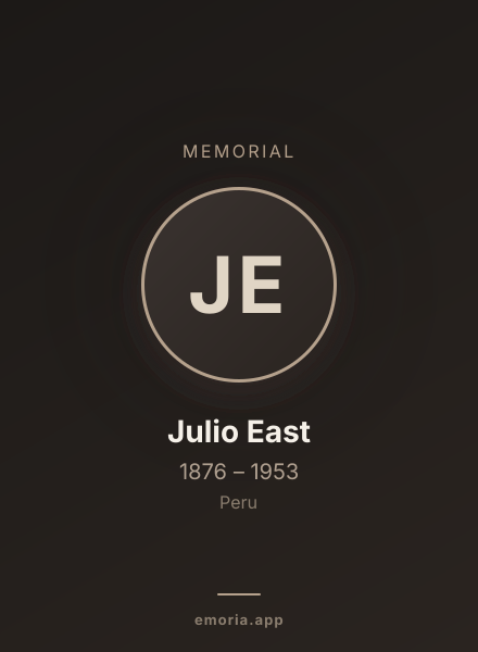 Memorial portrait of Julio East