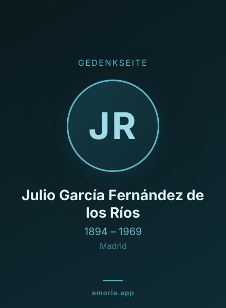 Gedenkportrait von Julio García Fernández de los Ríos