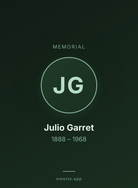 Memorial portrait of Julio Garret