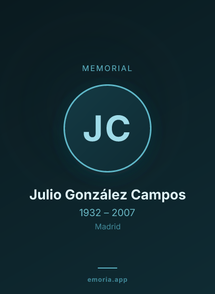 Memorial portrait of Julio González Campos