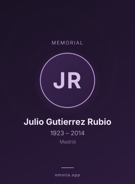 Memorial portrait of Julio Gutierrez Rubio