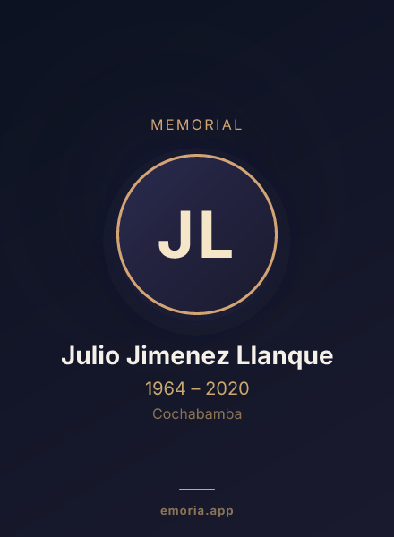 Memorial portrait of Julio Jimenez Llanque