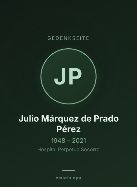 Gedenkportrait von Julio Márquez de Prado Pérez