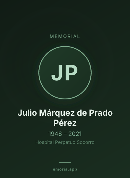 Memorial portrait of Julio Márquez de Prado Pérez