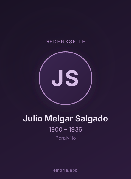 Gedenkportrait von Julio Melgar Salgado
