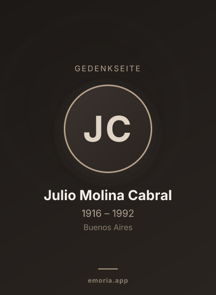 Gedenkportrait von Julio Molina Cabral