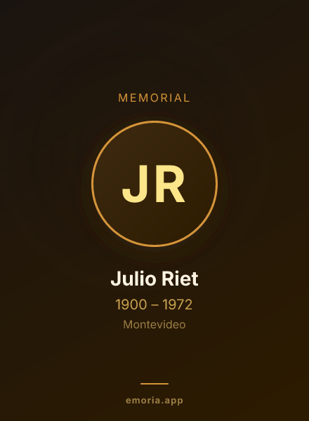 Memorial portrait of Julio Riet