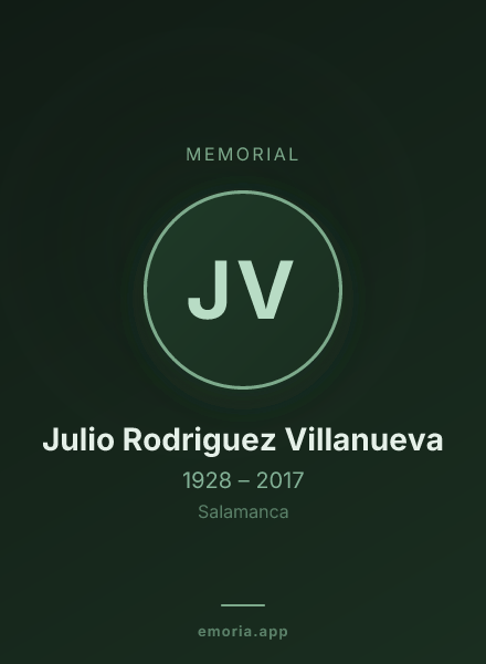 Memorial portrait of Julio Rodriguez Villanueva