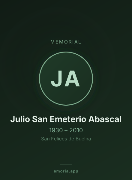 Memorial portrait of Julio San Emeterio Abascal