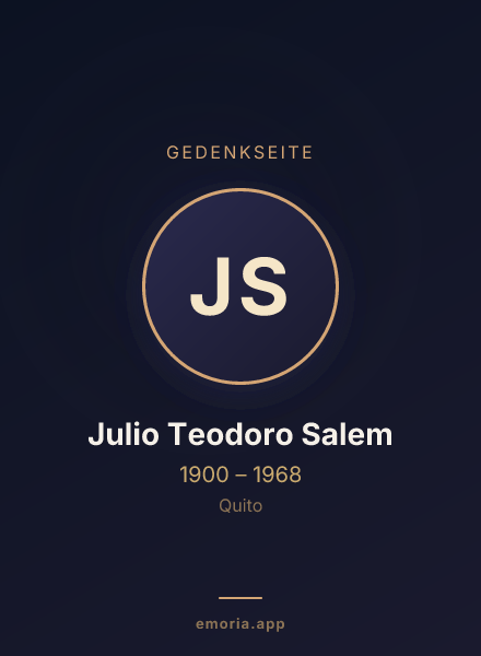 Gedenkportrait von Julio Teodoro Salem