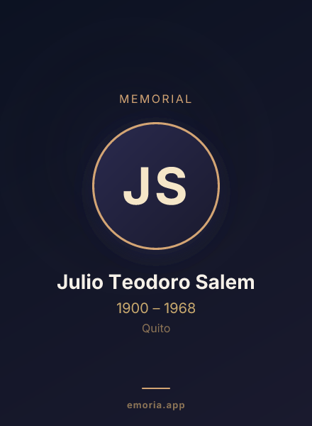 Memorial portrait of Julio Teodoro Salem