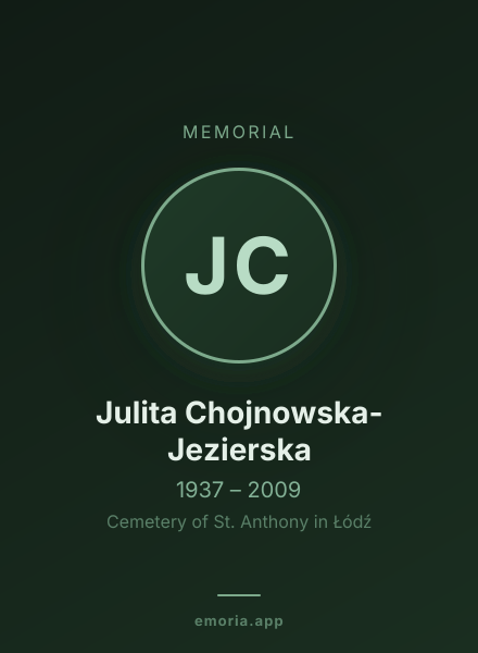 Memorial portrait of Julita Chojnowska-Jezierska