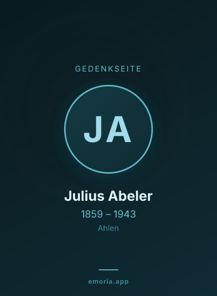 Gedenkportrait von Julius Abeler