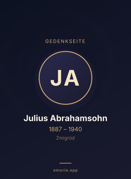 Gedenkportrait von Julius Abrahamsohn