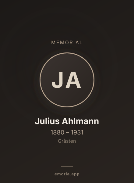Memorial portrait of Julius Ahlmann