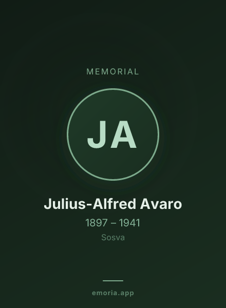 Memorial portrait of Julius-Alfred Avaro