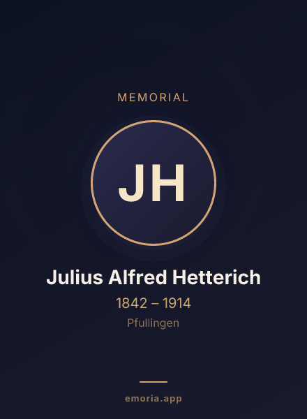 Memorial portrait of Julius Alfred Hetterich