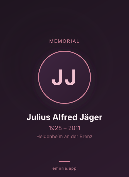 Memorial portrait of Julius Alfred Jäger