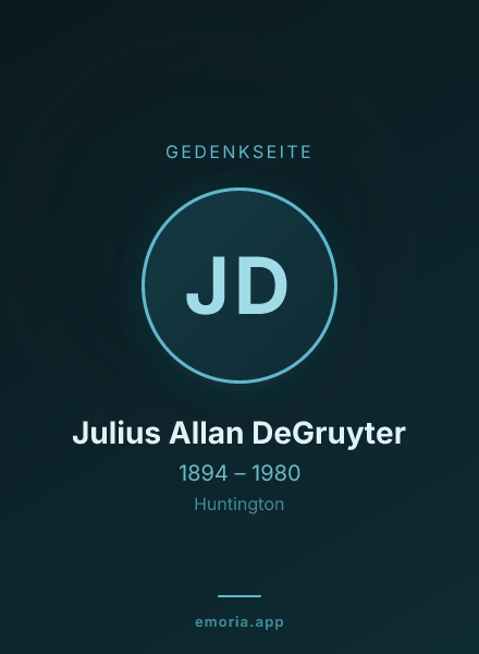 Gedenkportrait von Julius Allan DeGruyter
