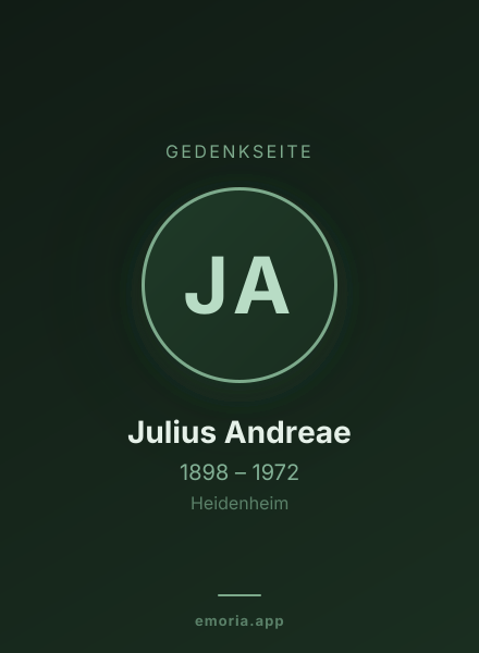 Gedenkportrait von Julius Andreae
