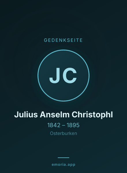 Gedenkportrait von Julius Anselm Christophl
